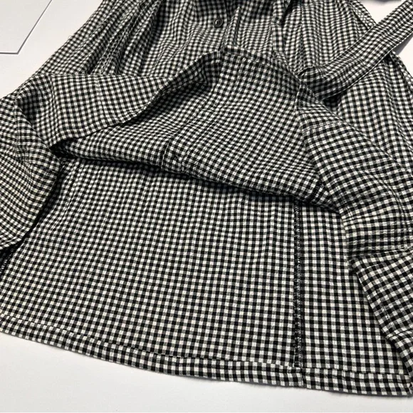 White Stag Gingham Plaid Seersucker Button Shirt Dress Tie Waist Cottage Country - Picture 8 of 15